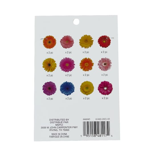 12 Pack: Gerbera Daisy Die Cut Stickers by Recollections™